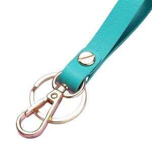 Customized PU Leather Custom Brand Logo Leather Keychain Pendant Customized Logo Model Strap Leather <b>Key</b> - Product Image 4