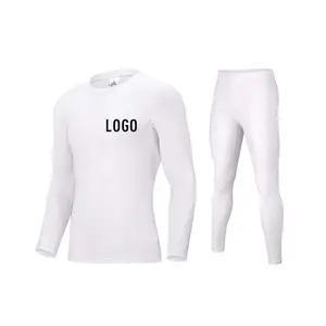 Tasarım kendi süblimasyon sıkıştırma gömlek Rashguard özel baskılı erkek spor koşu sıkıştırma gömlek