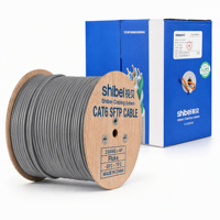 Кабель Ethernet Shibei Cat6 FTP с жилами из цельной меди, в ПВХ-изоляции, 4 пары, 23AWG, гигабитный LAN, 305 м, для наружных IP-камер и систем POE, по заводской цене