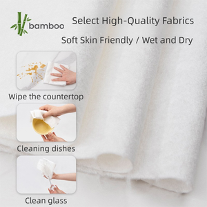 Rouleau de torchon de cuisine carré en fibre de <span class=keywords><strong>bambou</strong></span> 28*28cm, chiffon de nettoyage réutilisable sans peluches pour comptoir, dégraissant, pour essuyer les casseroles - Product Image 4