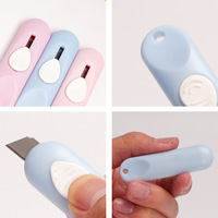 Couteau miniature de sécurité portable pour étudiants, outil artisanal en papier pour l'école, couteau de bureau miniature de dessin animé, multicolores