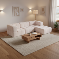 Ensemble de canapés modulaires en mousse compressée sous vide au design moderne, meubles de salon, canapé avec ottoman pour assise au sol
