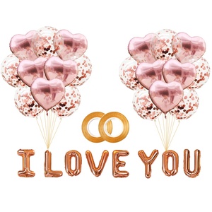 Set di palloncini con cuore di anniversario romantico con decorazioni per il giorno di san valentino per <span class=keywords><strong>lui</strong></span> festa amore palloncino rosso ti amo palloncini - Product Image 4