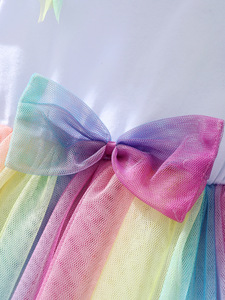 Robe de fête décontractée pour filles, jupe licorne rose princesse pour tout-petits, idéale pour les anniversaires et les spectacles - Product Image 4