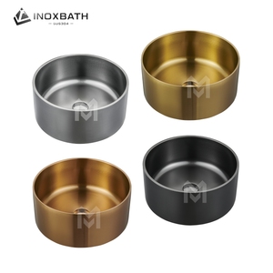 Lavabo de Sobremesa Moderno de Acero Inoxidable 304 para Hotel, con Desagüe, Capacidad de 12L, Acabado Cepillado - Product Image 2