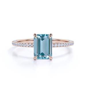 Anillo de Compromiso, Boda o Cumpleaños para Mujer, Plata de Ley 925, con Circonita Cúbica de Corte Esmeralda de 1.25 Quilates, Creada en Laboratorio - Product Image 3