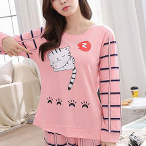 Pantaloni a maniche lunghe Multi-Pattern da <span class=keywords><strong>donna</strong></span> <span class=keywords><strong>pigiama</strong></span> carino cartone animato abbigliamento per la casa Set abbigliamento da notte all'ingrosso della fabbrica per ragazze - Product Image 6