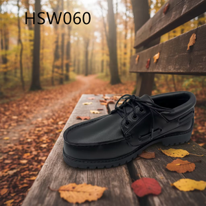 Zapatos Mocasines Estilo Cordones Encerados LXG, Mercado Español, Suela de Goma Gruesa, Color Marrón/Azul/Negro, Zapatos Náuticos para Caminar, HSW060 - Product Image 1