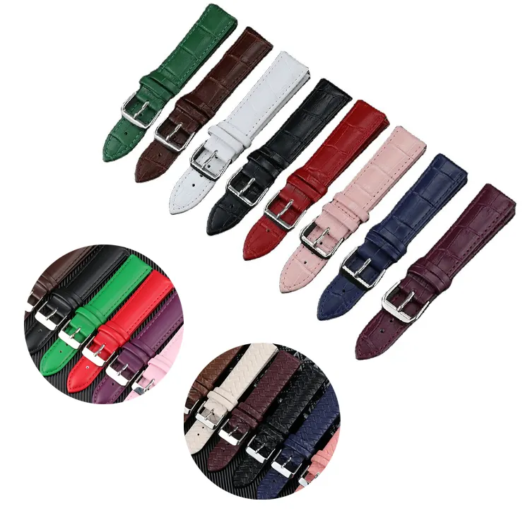 2023 New Arrival Design Colorful High Quality Wide Strap Vintage Tanned Leather Luxury Wrist Watch Band Leather Watch Strap