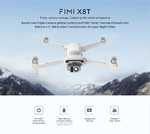 2025 <span class=keywords><strong>FIMI</strong></span> X8T <span class=keywords><strong>X8</strong></span> <span class=keywords><strong>Dron</strong></span> de largo alcance UAV con cámara infrarroja térmica profesional 4K Quadcopter Mini <span class=keywords><strong>Dron</strong></span> gran angular Zoom híbrido - Product Image 3