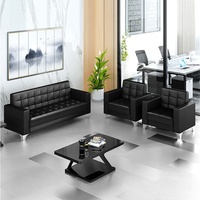 Ensemble canapé et table basse pour bureau d'affaires, en bois massif, cuir véritable, écologique, personnalisable, minimaliste, moderne, pour hôpital et maison