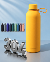 Botella de Agua con Aislamiento al Vacío de Doble Pared de Acero Inoxidable 304 de 500 ml, con Asa Flexible, Mantiene la Temperatura de 12 a 24 Horas, Taza de Regalo