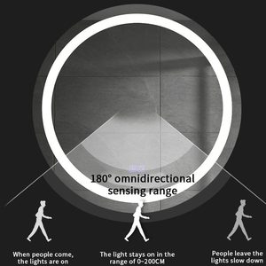 Radar Detección del cuerpo humano Iluminación frontal <span class=keywords><strong>Ducha</strong></span> sin niebla Espejo inteligente Pantalla táctil Baño Espejo Led - Product Image 3