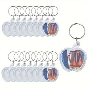 透明アクリルフォトフレームキーホルダー DIY 写真挿入キーリング 丸型プラスチック スナップインキーフォブ 大量販促記念品用 - Product Image 5