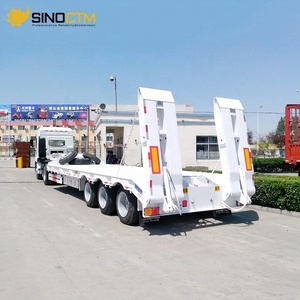 60T 70T 80T Heavy Duty Lowboy Semi Remolque 3 ejes <span class=keywords><strong>13M</strong></span> 16M <span class=keywords><strong>Low</strong></span> <span class=keywords><strong>Bed</strong></span> Flatbed Truck Trailers para la venta - Product Image 2