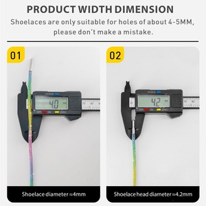 Sparkly Crystal Diamond Shoelaces Round <b>Rope</b> Glitter Rhinestone Elastic Reflective Custom Charms for Sneakers Hoodies Shoe <b>Laces</b> - Product Image 3