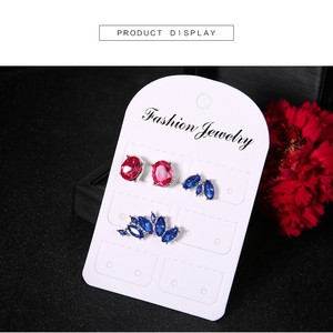 Ensemble de bagues modernes en alliage, 3 paires de bagues rondes en diamant en forme de losange - Product Image 2