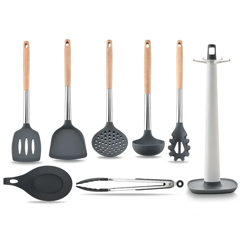 Articles ménagers Ensemble de cuisine Ustensiles de cuisine Ustensiles de cuisine 14pcs Ustensiles en métal en acier inoxydable Maison et cuisine