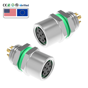Conector Industrial Circular Hembra M8 de 6 Pines para Montaje en Panel, IP67 Impermeable, con Bloqueo Frontal y Tipo Soldadura - Product Image 2