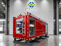 Camion de pompiers avec réservoir d'eau de 12 tonnes, réservoir en acier au carbone de 12000 L, pompe à incendie CB10/60, débit de 60 L/s, moniteur d'incendie monté à l'arrière PS8/50W, portée de 60 m