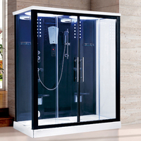 Salle de douche à vapeur sur mesure dessus noir bain de vapeur humide extérieur spa sauna unité de salle de bain préfabriquée douche vichy cabine de douche 2 personnes