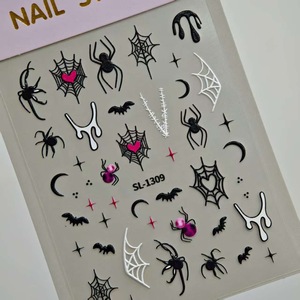 3D สติกเกอร์ติดเล็บรูปแมงมุมแบบมีกาวใ<span class=keywords><strong>น</strong></span>ตัวสติกเกอร์ใยแมงมุมรูปผีน่ากลัวสำหรับตกแต่งเล็บวั<span class=keywords><strong>น</strong></span>หยุดฤดูใบไม้ร่วงอุปกรณ์ตกแต่งเล็บสำหรับทำเล็บ - Product Image 4