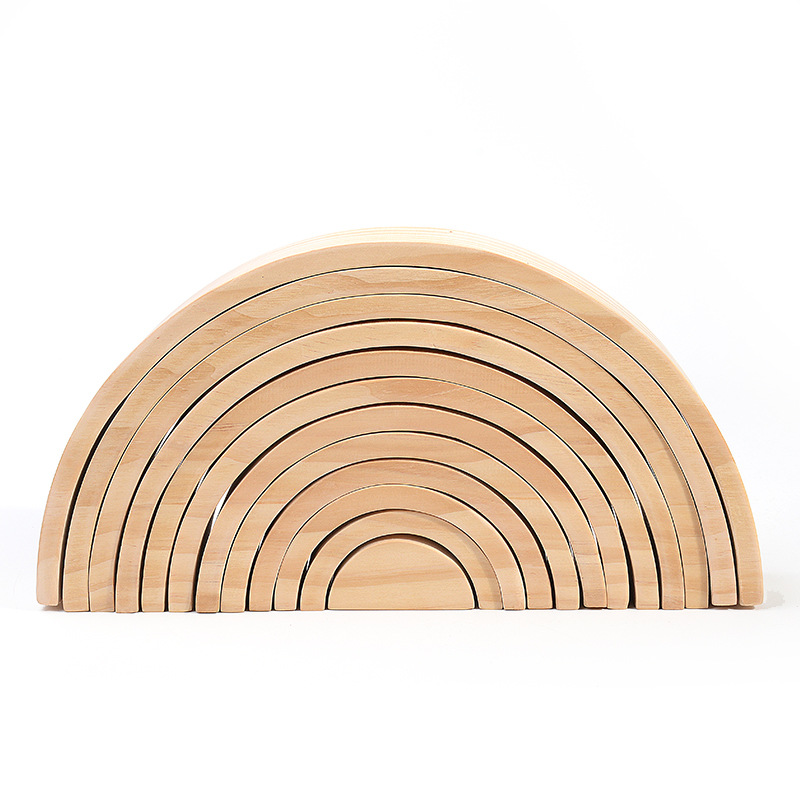 12 pièces de bois de hêtre arc-en-ciel 3104