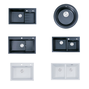 Évier <span class=keywords><strong>en</strong></span> granit naturel, évier noir <span class=keywords><strong>en</strong></span> <span class=keywords><strong>pierre</strong></span> de quartz, évier de cuisine <span class=keywords><strong>en</strong></span> granit avec planche - Product Image 5