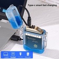 Nouveau Briquet Électrique Double Arc Original et Mignon pour Cigarettes, Rechargeable, Coupe-Vent, Luminescent, Design Luxe à Effet de Sable Fluide
