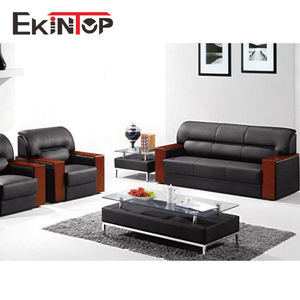 Ensemble de canapés de bureau Sinonis, style moderne et luxueux, en cuir PU, avec fonction massage, trois places, sectionnel, éponge haute densité, pour salon - Product Image 6