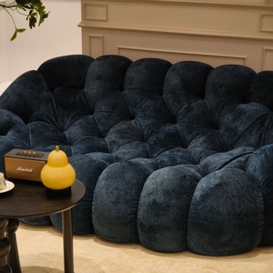 Canapé modulable capitonné élégant et moelleux avec noyau en éponge pleine, emballage compressible en rouleau, <span class=keywords><strong>velours</strong></span> <span class=keywords><strong>bleu</strong></span> foncé pour appartement - Product Image 5