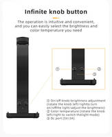 Lampe de bureau professionnelle pliable en forme de demi-lune 45W avec support pour téléphone, gradation progressive de précision, 3 modes d'éclairage