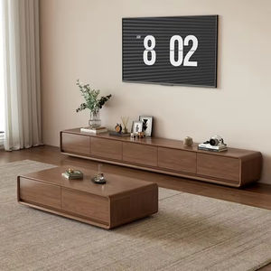 Table basse console TV tout-en-un 2025, unité murale fine pour les maisons modernes et compactes, style minimaliste et rangement intelligent - Product Image 2