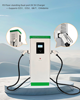 Estación de Carga Rápida para Vehículos Eléctricos (EV) de CC de 60KW, 80KW, 120KW, con Doble Conector y de Pie, Venta al por Mayor de Fábrica, Barata, Compatible con CCS2, CCS1, GBT, Chademo, OCPP y APP