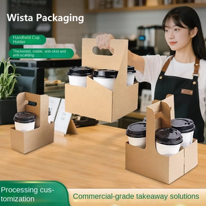 Custom logo Print Take Away Cardboard <strong>Paper</strong> <strong>Cup</strong> Holder Travel Tray Cardboard Standing Dr 1 <strong>2</strong> 4 6 Corrugated <strong>Paper</strong> <strong>Cup</strong> Holder - Product Image 3