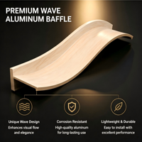 Plafond suspendu décoratif en aluminium ondulé à effet bois, en forme de U, pour bâtiment commercial