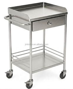 Chariot médical en acier inoxydable avec tiroir, chariot utilitaire mobile, chariot de rangement pour instruments d'hôpital et de clinique avec roulettes verrouillables - Product Image 1