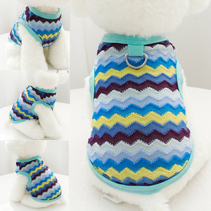 Gilet tricoté pour chien, motif géométrique, en polyester, design mignon pour Teddy, Schnauzer, Pomeranian, Bichon Frise, vêtements de printemps et d'été - Product Image 4