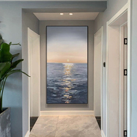 Art original de haute qualité, 100% peint à la main, paysage marin contemporain, art mural avec fonction de suspension, peinture à l'huile sur toile