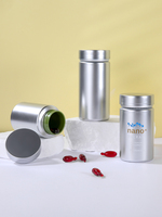 EN STOCK Pilule En Plastique Capsule Bouteille PET Argent Bouchon À Vis Emballage Pots Supplément De Soins De Santé Tablette Nutrition Poudre Bouteille