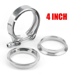 Phổ 4 "inch tur-bo xả xuống ống v-band kẹp Kit + 2 mặt bích - Product Image 2