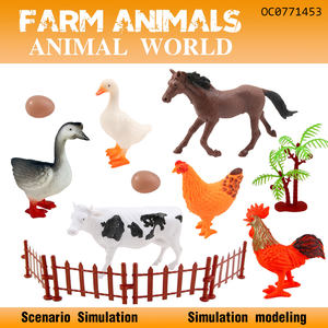 Jouet <span class=keywords><strong>de</strong></span> simulation d'<span class=keywords><strong>animaux</strong></span> <span class=keywords><strong>de</strong></span> <span class=keywords><strong>ferme</strong></span> montessori en plastique, 6 pièces - Product Image 2