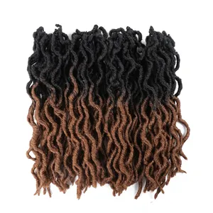 Sıcak satmak için yeni 12 inç tığ tanrıça Locs saç ekleme sahte Locs kıvırcık örgüler saç dalga kısa çingene locs