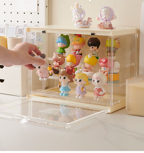 Bacs de rangement empilables transparents <span class=keywords><strong>avec</strong></span> couvercles portes magnétiques <span class=keywords><strong>boîte</strong></span> de rangement de figurines d'<span class=keywords><strong>action</strong></span> avant ouverte pour Mini Collections de jouets - Product Image 5