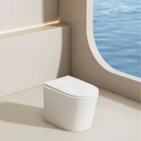 WC commercial mural de luxe avec réservoir intégré, siphon en P, télécommande, siège allongé chauffant – Accessoire de salle de bain commercial