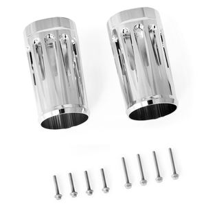 Cache-curseur de fourche avant chromé en aluminium CNC style cam pour <span class=keywords><strong>Harley</strong></span> Touring Road King 1980 et plus - Product Image 4