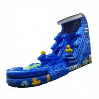 Toboggan aquatique gonflable pour enfants, pour extérieur, jardin, usage commercial, avec structure de saut, en PVC, capacité maximale 8 personnes