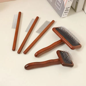 Cepillo de Aseo Personalizado para Mascotas con Púas de Acero Inoxidable, Peine de Madera Maciza y Cardadores de Bambú, Desenredante y Alisador para el Pelo Mágico de Gatos y Perros - Product Image 2
