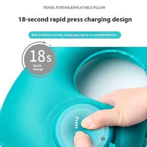 Portable Inflatable U-Shaped Travel Pillow Automatic Press for Airplane and Outdoor Travel Use - Product Image 4