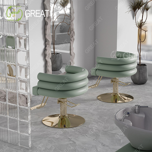 Petit fauteuil de coiffure de luxe à base ronde <span class=keywords><strong>en</strong></span> or pour salon de coiffure <span class=keywords><strong>Chaise</strong></span> de salon de coiffure moderne <span class=keywords><strong>en</strong></span> <span class=keywords><strong>cuir</strong></span> <span class=keywords><strong>noir</strong></span> à vendre - Product Image 5